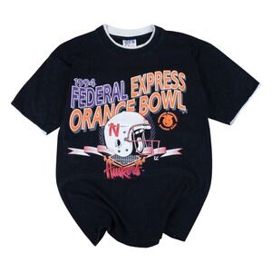 Vintage Nebraska Cornhuskers Orange Bowl T-Shirt 1994 Black Size Large